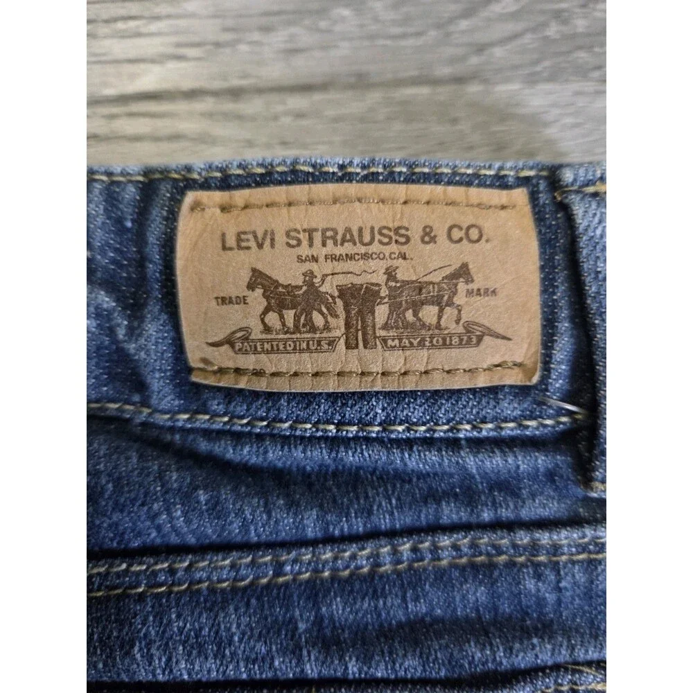 Levi's Slim Straight Jeans Girls Size 8 Regular Blue Stretch Denim 28x31